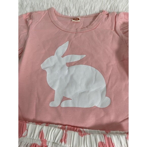 Infant Girls  Easter Outfit Bunnies 2 Pieces Size 9-18 Months Pink Flare - Picture 5 of 11